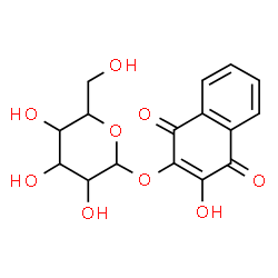 ChemSpider 2D Image | 3-Hydroxy-1,4-dioxo-1,4-dihydro-2-naphthalenyl hexopyranoside | C16H16O9