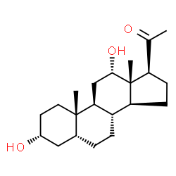 ChemSpider 2D Image | 3alpha,12alpha-Dihydroxy-5beta-pregnan-20-one | C21H34O3