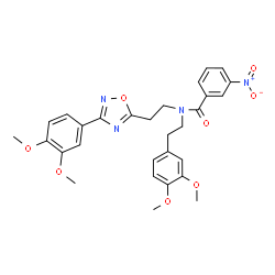 ChemSpider 2D Image | N-[2-(3,4-Dimethoxyphenyl)ethyl]-N-{2-[3-(3,4-dimethoxyphenyl)-1,2,4-oxadiazol-5-yl]ethyl}-3-nitrobenzamide | C29H30N4O8
