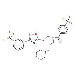 ChemSpider 2D Image | N-[3-(4-Morpholinyl)propyl]-4-(trifluoromethyl)-N-(2-{3-[3-(trifluoromethyl)phenyl]-1,2,4-oxadiazol-5-yl}ethyl)benzamide | C26H26F6N4O3