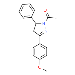 ChemSpider 2D Image | 1-[5-(4-methoxyphenyl)-3-phenyl-3,4-dihydropyrazol-2-yl]ethanone | C18H18N2O2