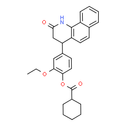 ChemSpider 2D Image | 2-Ethoxy-4-(2-oxo-1,2,3,4-tetrahydrobenzo[h]quinolin-4-yl)phenyl cyclohexanecarboxylate | C28H29NO4