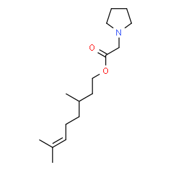 ChemSpider 2D Image | 3,7-Dimethyl-6-octen-1-yl 1-pyrrolidinylacetate | C16H29NO2