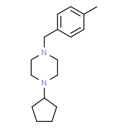 ChemSpider 2D Image | 1-Cyclopentyl-4-(4-methylbenzyl)piperazine | C17H26N2