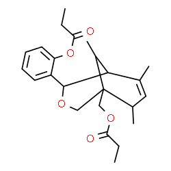 ChemSpider 2D Image | 2-{6,8,9-Trimethyl-5-[(propionyloxy)methyl]-3-oxabicyclo[3.3.1]non-7-en-2-yl}phenyl propionate | C24H32O5