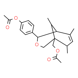 ChemSpider 2D Image | 4-[5-(Acetoxymethyl)-6,8,9-trimethyl-3-oxabicyclo[3.3.1]non-7-en-2-yl]phenyl acetate | C22H28O5