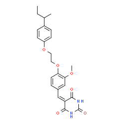 ChemSpider 2D Image | 5-{4-[2-(4-sec-Butylphenoxy)ethoxy]-3-methoxybenzylidene}-2,4,6(1H,3H,5H)-pyrimidinetrione | C24H26N2O6