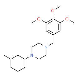 ChemSpider 2D Image | 1-(3-Methylcyclohexyl)-4-(3,4,5-trimethoxybenzyl)piperazine | C21H34N2O3