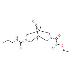 ChemSpider 2D Image | Ethyl [1,5-dimethyl-9-oxo-7-(propylcarbamothioyl)-3,7-diazabicyclo[3.3.1]non-3-yl](oxo)acetate | C17H27N3O4S