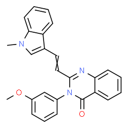 ChemSpider 2D Image | 3-(3-Methoxyphenyl)-2-[2-(1-methyl-1H-indol-3-yl)vinyl]-4(3H)-quinazolinone | C26H21N3O2