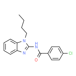 ChemSpider 2D Image | N-(1-Butyl-1H-benzimidazol-2-yl)-4-chlorobenzamide | C18H18ClN3O