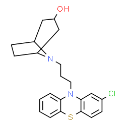 ChemSpider 2D Image | 8-[3-(2-Chloro-10H-phenothiazin-10-yl)propyl]-8-azabicyclo[3.2.1]octan-3-ol | C22H25ClN2OS