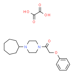 ChemSpider 2D Image | 1-(4-Cycloheptyl-1-piperazinyl)-2-phenoxyethanone ethanedioate (1:1) | C21H30N2O6