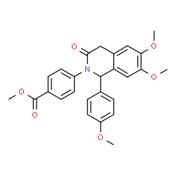 ChemSpider 2D Image | Methyl 4-[6,7-dimethoxy-1-(4-methoxyphenyl)-3-oxo-3,4-dihydro-2(1H)-isoquinolinyl]benzoate | C26H25NO6