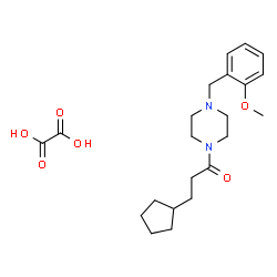 ChemSpider 2D Image | 3-Cyclopentyl-1-[4-(2-methoxybenzyl)-1-piperazinyl]-1-propanone ethanedioate (1:1) | C22H32N2O6