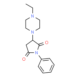 ChemSpider 2D Image | 3-(4-Ethyl-1-piperazinyl)-1-phenyl-2,5-pyrrolidinedione | C16H21N3O2