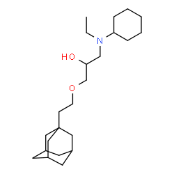 ChemSpider 2D Image | 1-[2-(Adamantan-1-yl)ethoxy]-3-[cyclohexyl(ethyl)amino]-2-propanol | C23H41NO2