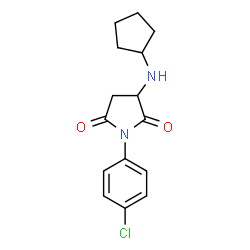 ChemSpider 2D Image | 1-(4-Chlorophenyl)-3-(cyclopentylamino)-2,5-pyrrolidinedione | C15H17ClN2O2