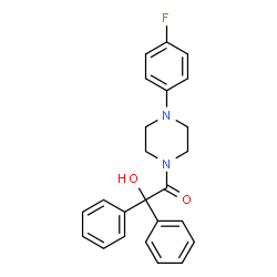 ChemSpider 2D Image | 1-[4-(4-Fluorophenyl)-1-piperazinyl]-2-hydroxy-2,2-diphenylethanone | C24H23FN2O2