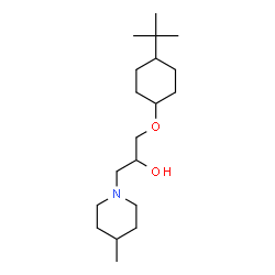ChemSpider 2D Image | 1-(4-Methyl-1-piperidinyl)-3-{[4-(2-methyl-2-propanyl)cyclohexyl]oxy}-2-propanol | C19H37NO2
