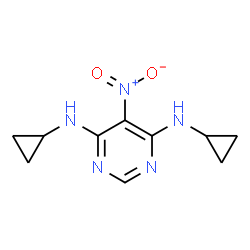 ChemSpider 2D Image | N,N'-Dicyclopropyl-5-nitro-4,6-pyrimidinediamine | C10H13N5O2