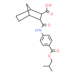 ChemSpider 2D Image | 3-{[4-(Isobutoxycarbonyl)phenyl]carbamoyl}bicyclo[2.2.1]heptane-2-carboxylic acid | C20H25NO5