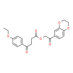 ChemSpider 2D Image | 2-(2,3-Dihydro-1,4-benzodioxin-6-yl)-2-oxoethyl 4-(4-ethoxyphenyl)-4-oxobutanoate | C22H22O7