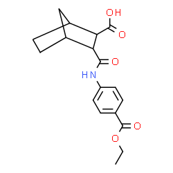 ChemSpider 2D Image | 3-{[4-(Ethoxycarbonyl)phenyl]carbamoyl}bicyclo[2.2.1]heptane-2-carboxylic acid | C18H21NO5