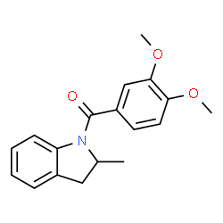 ChemSpider 2D Image | (3,4-Dimethoxyphenyl)(2-methyl-2,3-dihydro-1H-indol-1-yl)methanone | C18H19NO3
