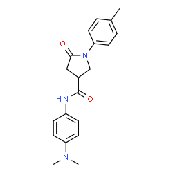 ChemSpider 2D Image | N-[4-(Dimethylamino)phenyl]-1-(4-methylphenyl)-5-oxo-3-pyrrolidinecarboxamide | C20H23N3O2