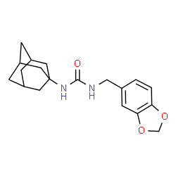 ChemSpider 2D Image | 1-Adamantan-1-yl-3-(1,3-benzodioxol-5-ylmethyl)urea | C19H24N2O3