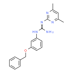 ChemSpider 2D Image | 1-[3-(Benzyloxy)phenyl]-2-(4,6-dimethyl-2-pyrimidinyl)guanidine | C20H21N5O