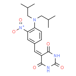 ChemSpider 2D Image | 5-[4-(Diisobutylamino)-3-nitrobenzylidene]-2,4,6(1H,3H,5H)-pyrimidinetrione | C19H24N4O5