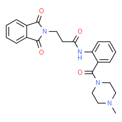 ChemSpider 2D Image | 3-(1,3-dioxoisoindolin-2-yl)-N-(2-(4-methylpiperazine-1-carbonyl)phenyl)propanamide | C23H24N4O4
