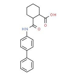 ChemSpider 2D Image | 2-(4-Biphenylylcarbamoyl)cyclohexanecarboxylic acid | C20H21NO3