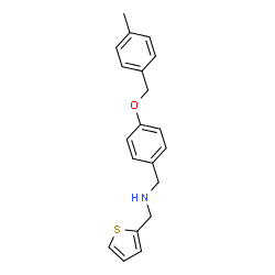 ChemSpider 2D Image | 1-{4-[(4-Methylbenzyl)oxy]phenyl}-N-(2-thienylmethyl)methanamine | C20H21NOS
