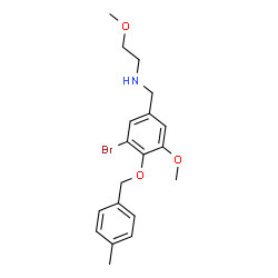 ChemSpider 2D Image | N-{3-Bromo-5-methoxy-4-[(4-methylbenzyl)oxy]benzyl}-2-methoxyethanamine | C19H24BrNO3