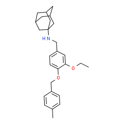 ChemSpider 2D Image | N-{3-Ethoxy-4-[(4-methylbenzyl)oxy]benzyl}-1-adamantanamine | C27H35NO2