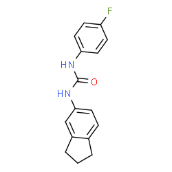 ChemSpider 2D Image | 1-(2,3-Dihydro-1H-inden-5-yl)-3-(4-fluorophenyl)urea | C16H15FN2O