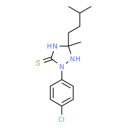 ChemSpider 2D Image | 2-(4-Chlorophenyl)-5-methyl-5-(3-methylbutyl)-1,2,4-triazolidine-3-thione | C14H20ClN3S