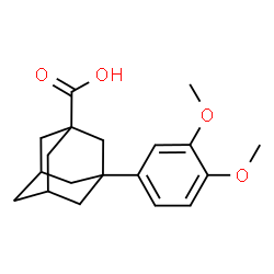 ChemSpider 2D Image | 3-(3,4-Dimethoxyphenyl)-1-adamantanecarboxylic acid | C19H24O4