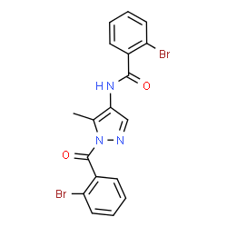 ChemSpider 2D Image | 2-Bromo-N-[1-(2-bromobenzoyl)-5-methyl-1H-pyrazol-4-yl]benzamide | C18H13Br2N3O2