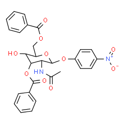 ChemSpider 2D Image | 4-Nitrophenyl 2-acetamido-3,6-di-O-benzoyl-2-deoxyhexopyranoside | C28H26N2O10