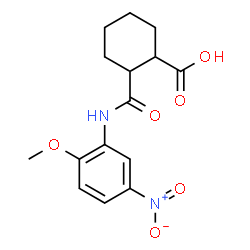 ChemSpider 2D Image | 2-[(2-Methoxy-5-nitrophenyl)carbamoyl]cyclohexanecarboxylic acid | C15H18N2O6