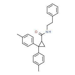 ChemSpider 2D Image | 2,2-Bis(4-methylphenyl)-N-(2-phenylethyl)cyclopropanecarboxamide | C26H27NO