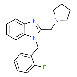 ChemSpider 2D Image | 1-(2-Fluorobenzyl)-2-(1-pyrrolidinylmethyl)-1H-benzimidazole | C19H20FN3