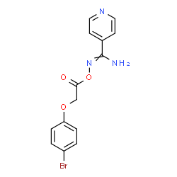 ChemSpider 2D Image | N'-[2-(4-Bromophenoxy)acetoxy]-4-pyridinecarboximidamide | C14H12BrN3O3