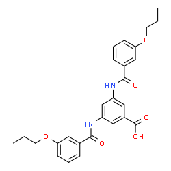 ChemSpider 2D Image | 3,5-Bis[(3-propoxybenzoyl)amino]benzoic acid | C27H28N2O6