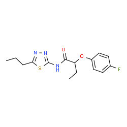 ChemSpider 2D Image | 2-(4-Fluorophenoxy)-N-(5-propyl-1,3,4-thiadiazol-2-yl)butanamide | C15H18FN3O2S
