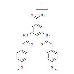 ChemSpider 2D Image | 3,5-Bis{[(4-methoxyphenyl)acetyl]amino}-N-(2-methyl-2-propanyl)benzamide | C29H33N3O5